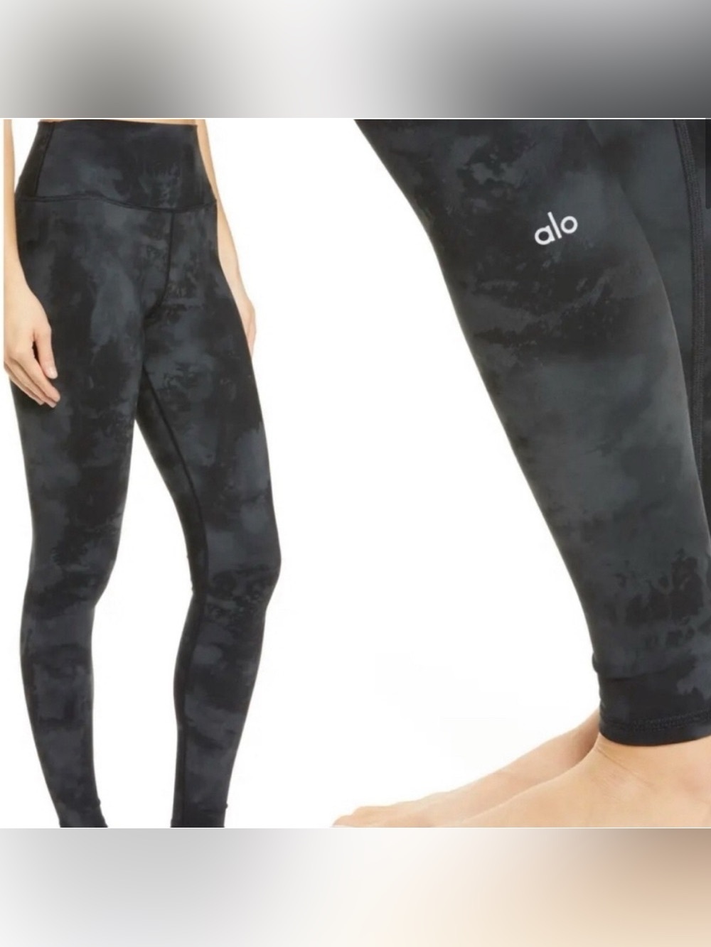 ALO Yoga High-Waist Marble-Effect Leggings - Charcoal Blue - Picture 10 of 10
